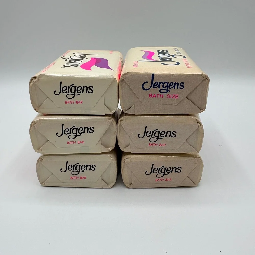 Jergens Soap Bath Bar Lotion-Mild Vintage Lot of 6 NEW 4.75oz Ivory/Pink NOS VTG